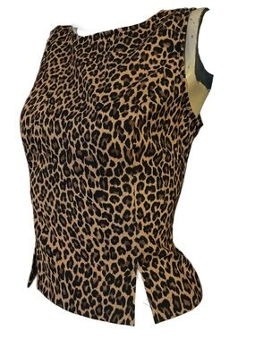 XOXO Leopard Print Sleeveless form fitting Tank Top - Tan & Black